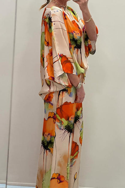 Silvia™ – Conjunto de duas peças com estampa elegante