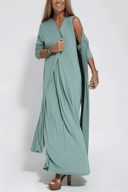 Belle™ Vestido longo elegante feminino com kimono
