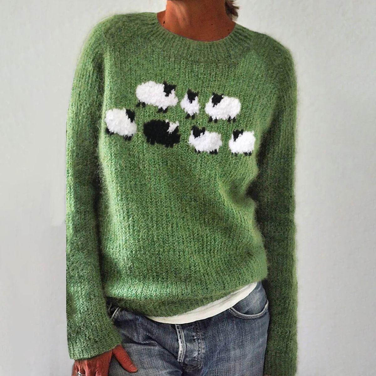Suéter estampado verde de manga longa