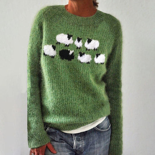 Suéter estampado verde de manga longa