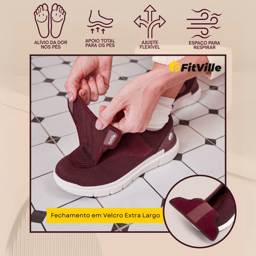 Fitville™ Calçados ortopédicos para pés inchados e diabéticos