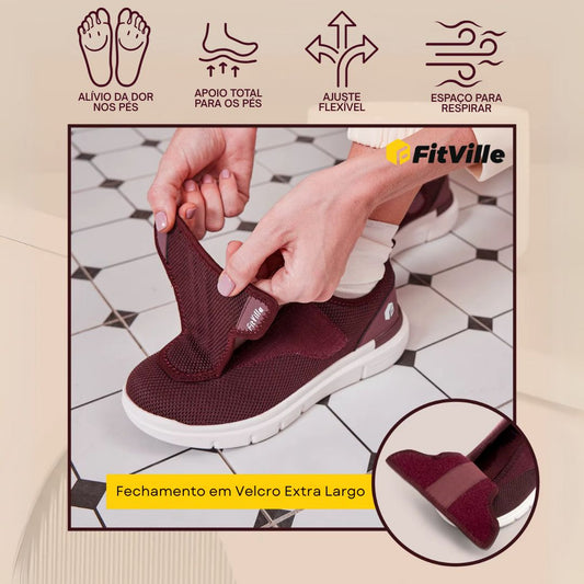 Fitville™ Calçados ortopédicos para pés inchados e diabéticos