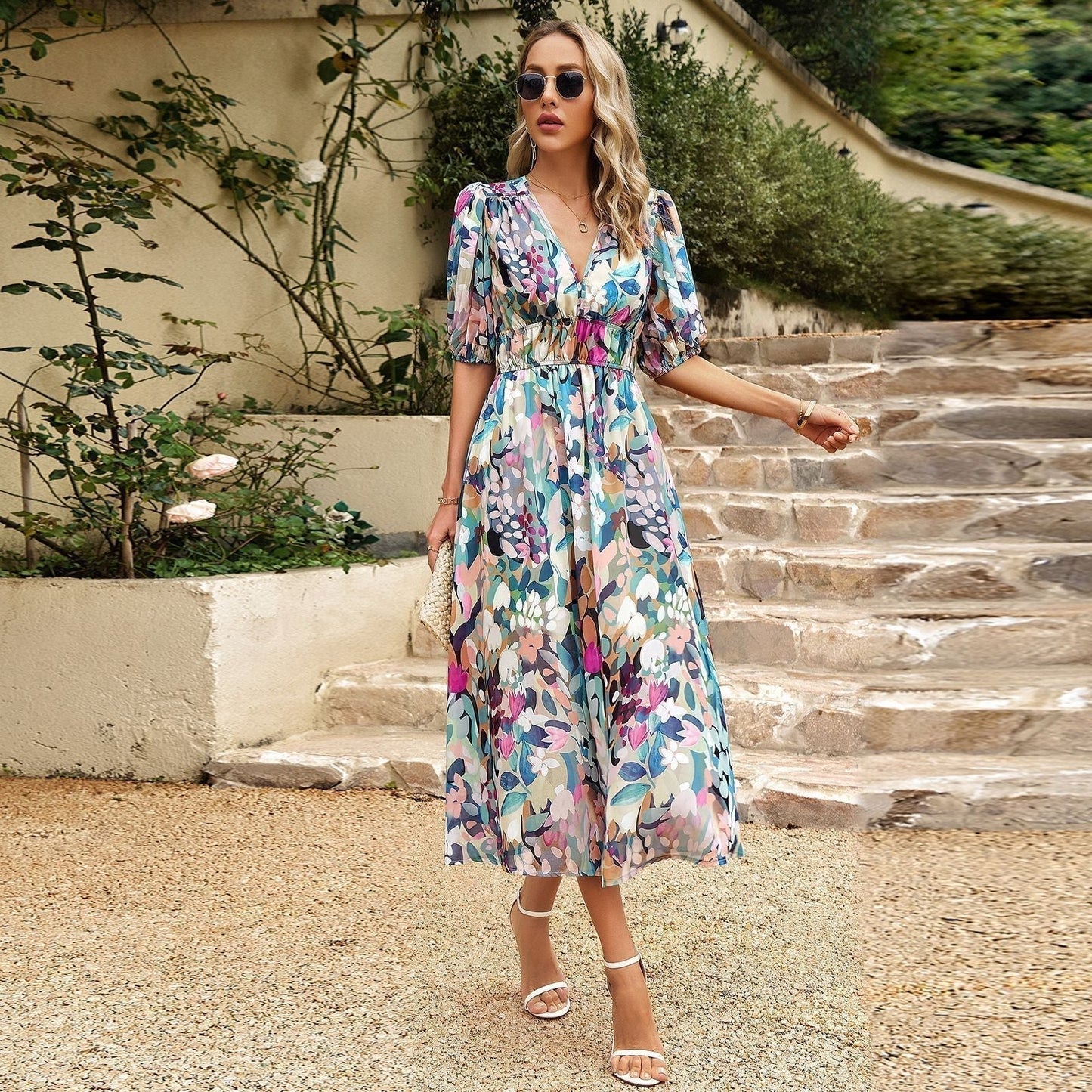 Susana™ Vestido elegante e retrô
