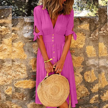 Miriam™ Vestido plissado de meia manga