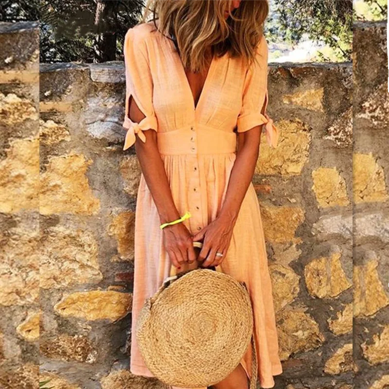 Miriam™ Vestido plissado de meia manga