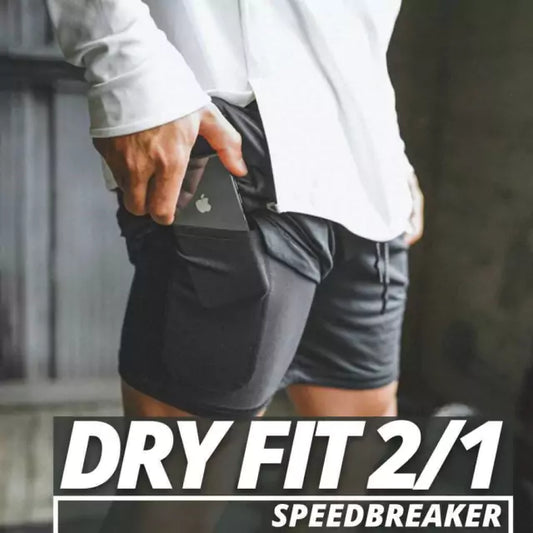 Shorts Dry Fit 2 em 1 Compressão Speedbreaker