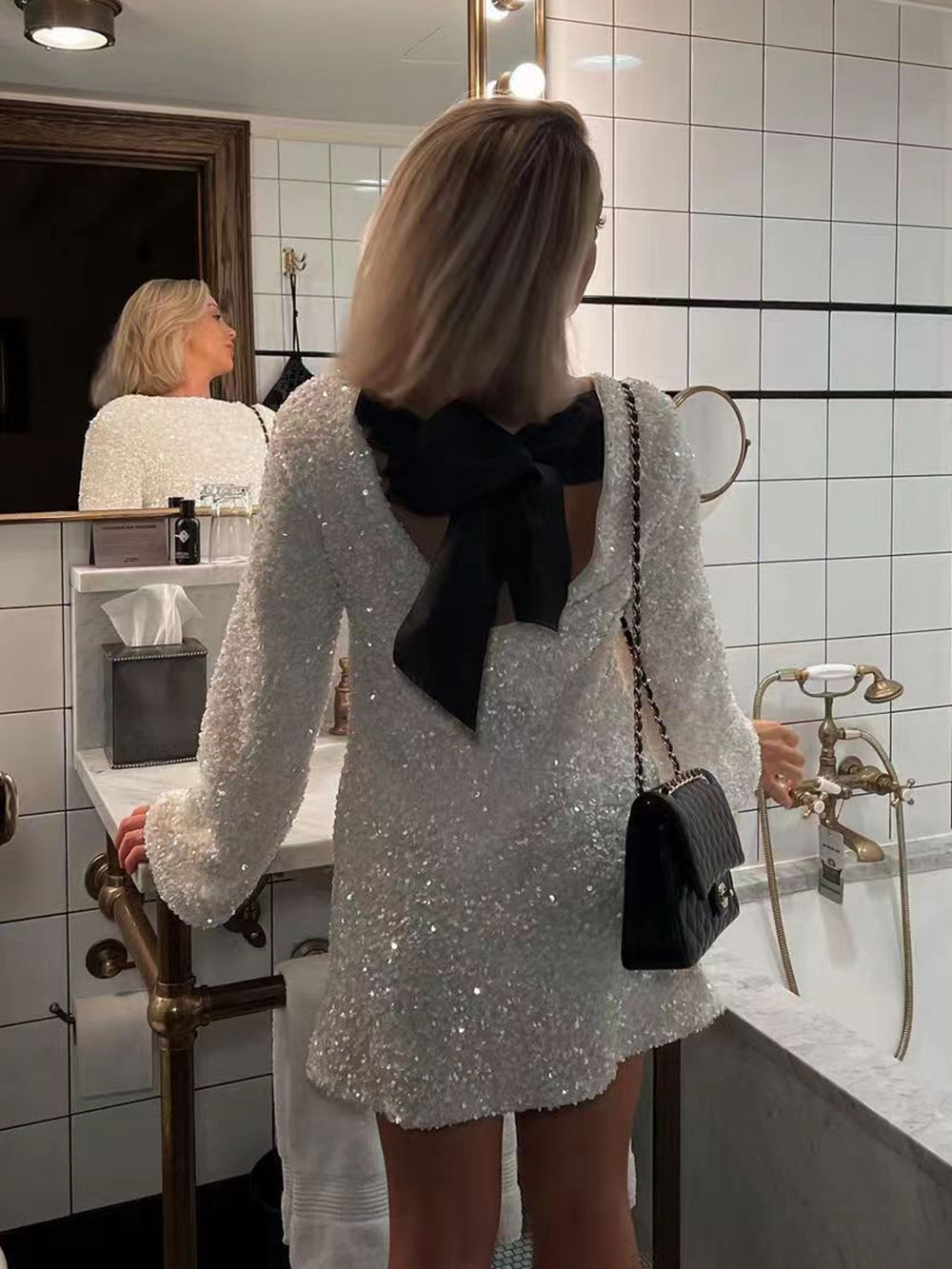Vestido Elaiza™ Brilhante com Laço