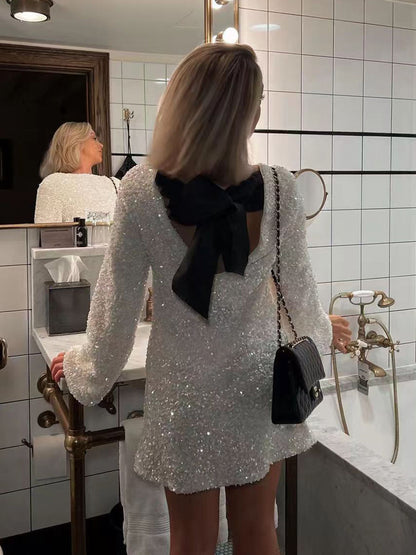 Vestido Elaiza™ Brilhante com Laço