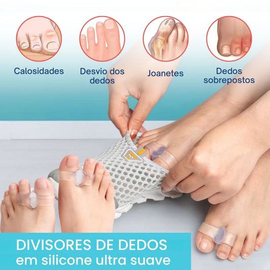 Divisórias de silicone ultramacias para os dedos