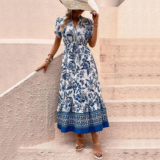 Mary™ Vestido longo de verão com estampa floral