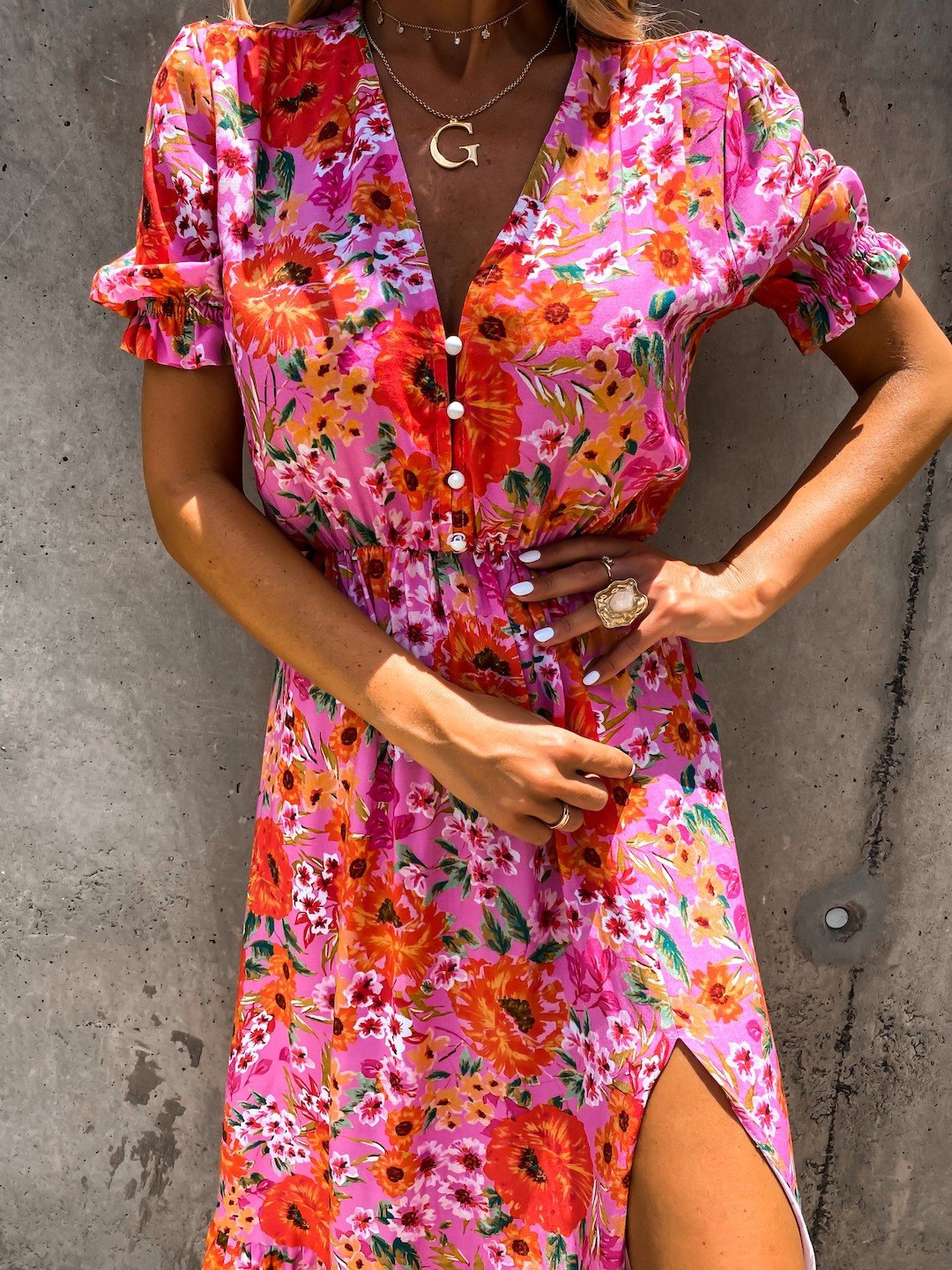 Elly™ Vestido feminino com estampa floral