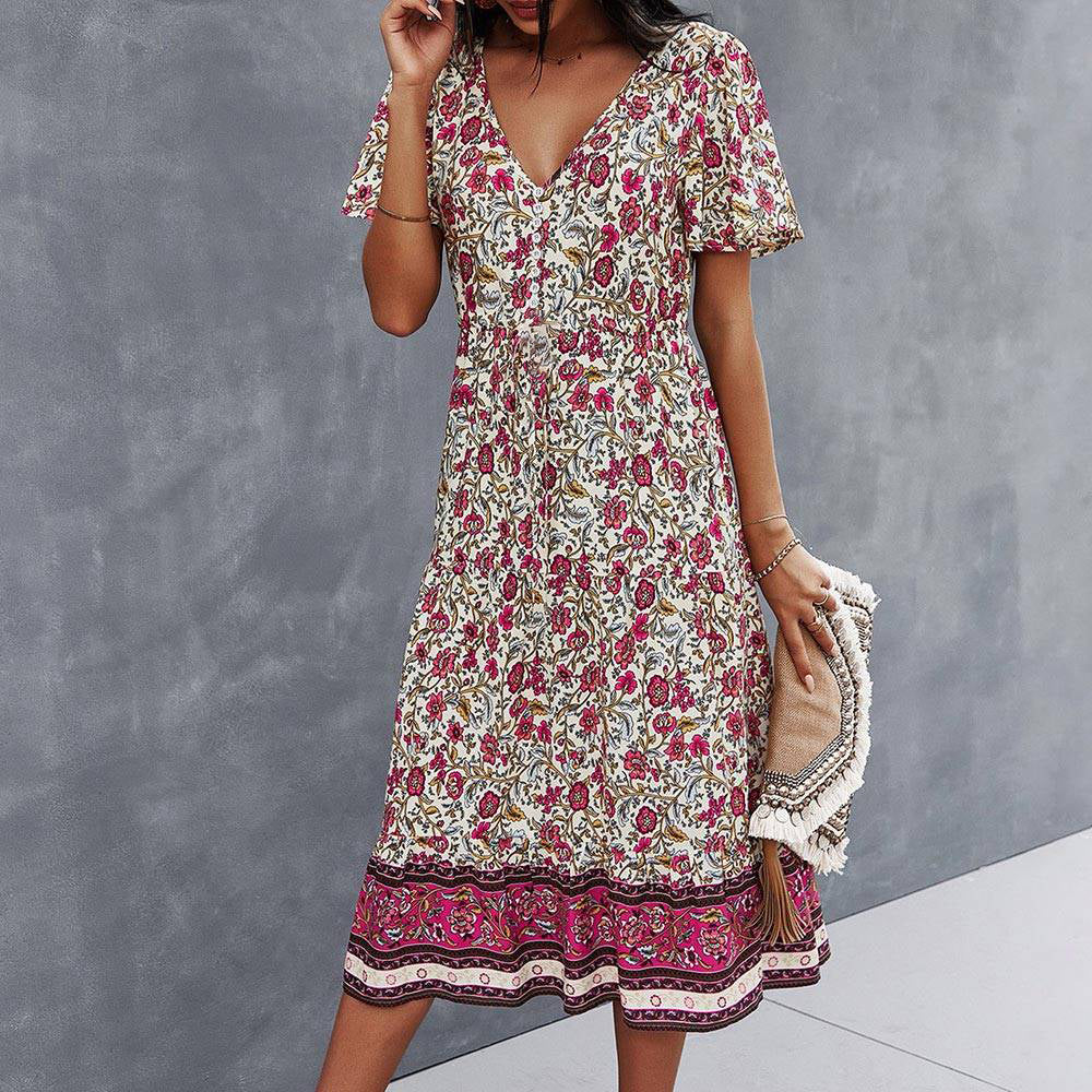 Manon™ Vestido boêmio com estampa floral