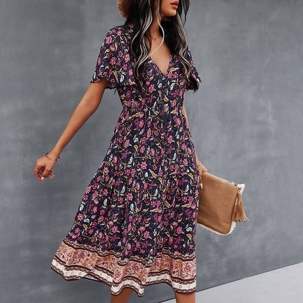 Manon™ Vestido boêmio com estampa floral