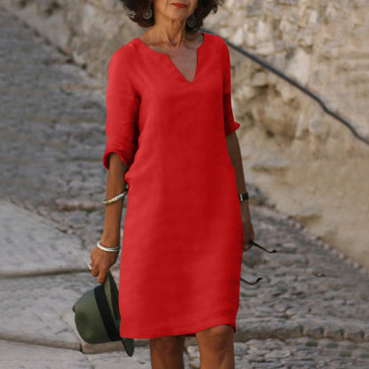 Silvia™  Vestido atemporal com decote em V
