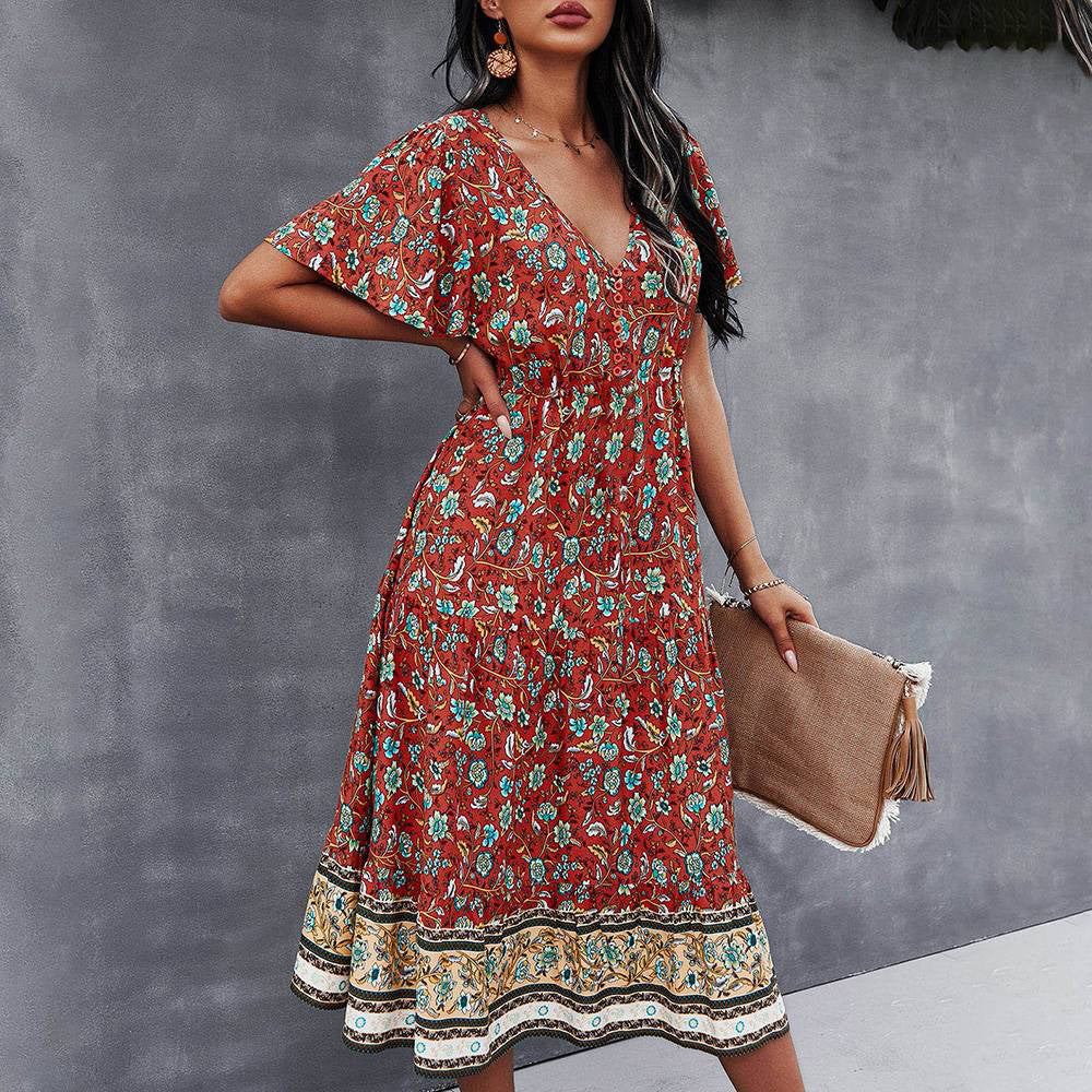 Manon™ Vestido boêmio com estampa floral