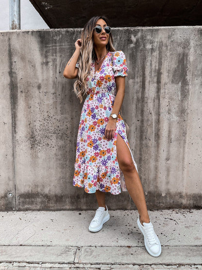 Elly™ Vestido feminino com estampa floral