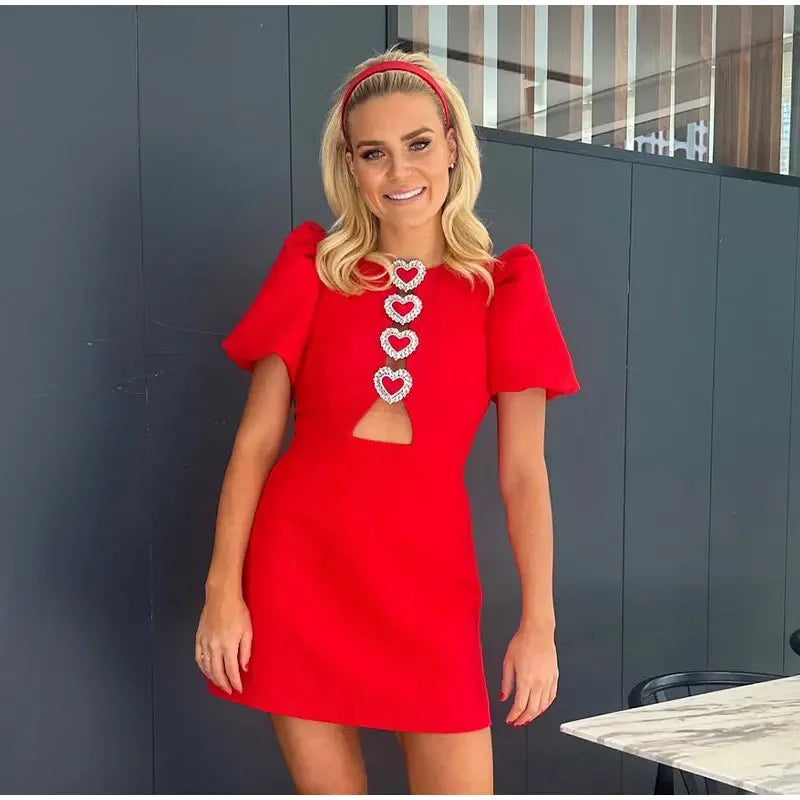 Vestido curto Libi™ com detalhes de coração