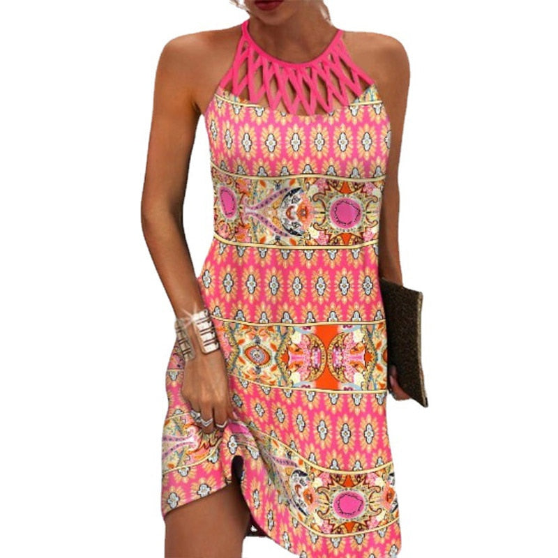 Tanzânia™ Vestido estampado com botões de pressão