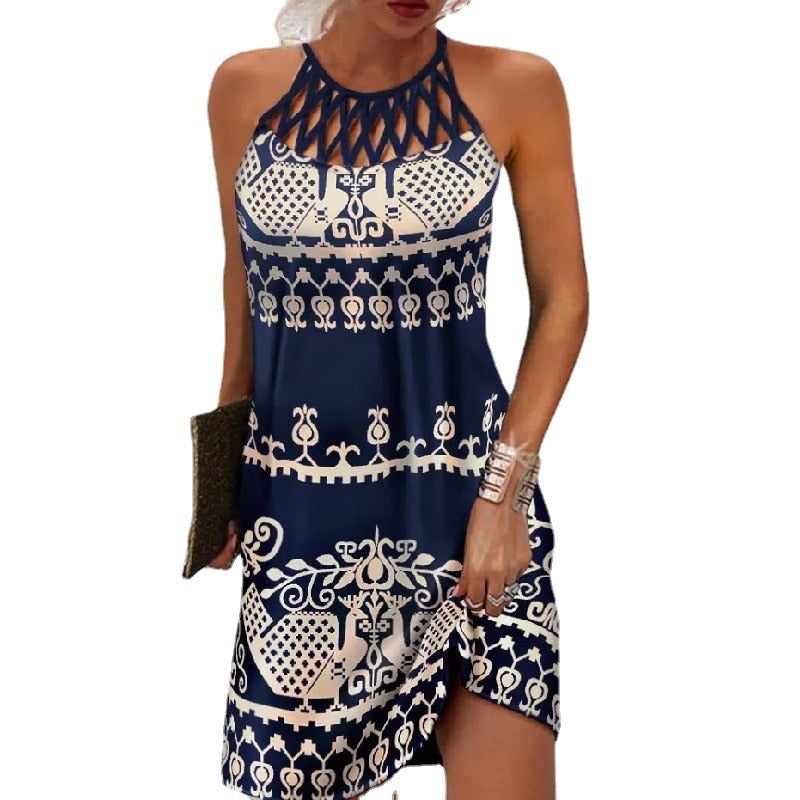Tanzânia™ Vestido estampado com botões de pressão
