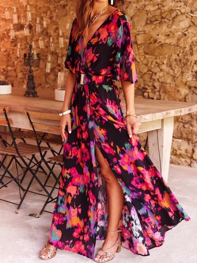 Dione™ Vestido longo com cinto primavera/verão