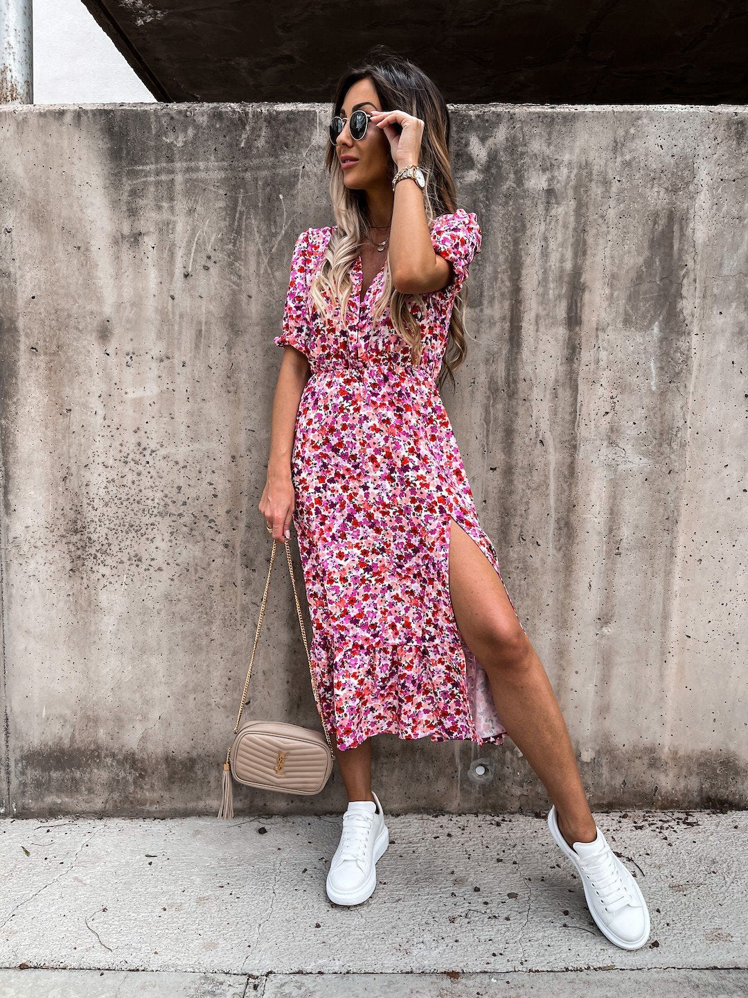 Elly™ Vestido feminino com estampa floral