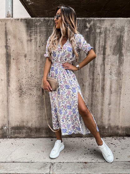 Elly™ Vestido feminino com estampa floral