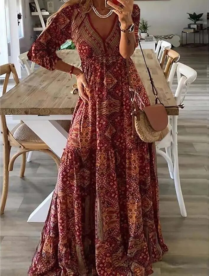 Laurence™ Vestido longo feminino primavera/verão