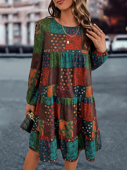 Loana™ Vestido estampado de manga comprida