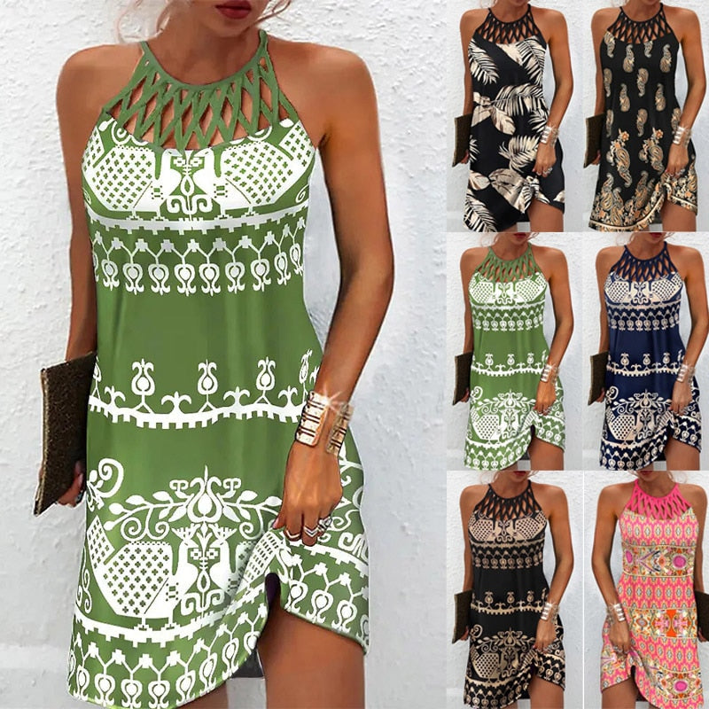 Tanzânia™ Vestido estampado com botões de pressão