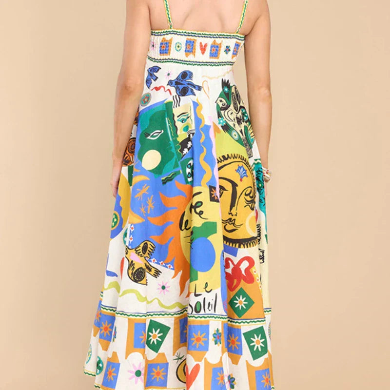 Grecia™ Vestido Colorido e Fresco