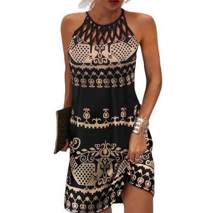 Tanzânia™ Vestido estampado com botões de pressão