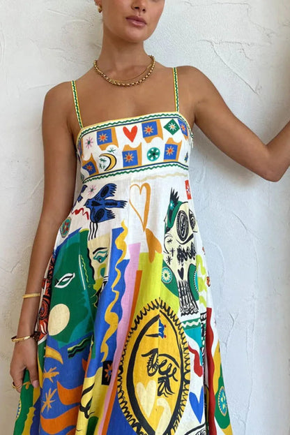 Grecia™ Vestido Colorido e Fresco
