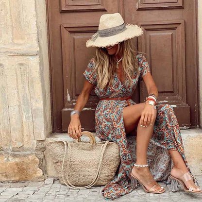 Penelope™ Vestido longo estampado boho-chic
