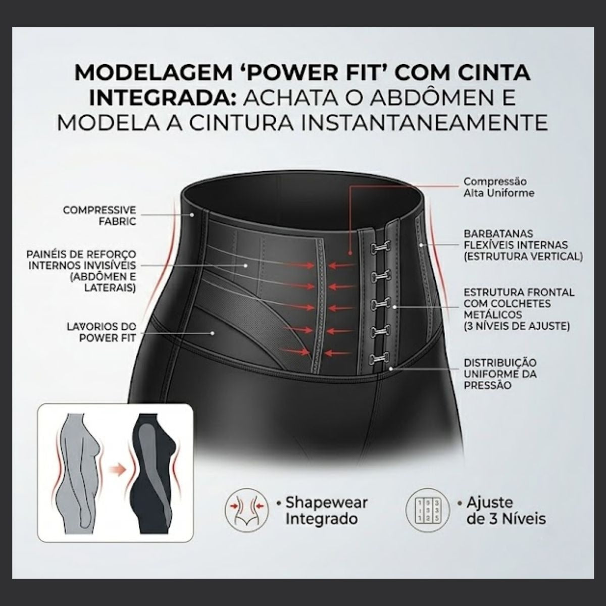 Calça Legging com Cinta Modeladora Power Fit