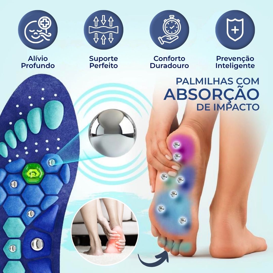 Palmilhas com Absorção de Impacto para Conforto o Dia Todo