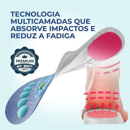 Palmilhas com Absorção de Impacto para Conforto o Dia Todo