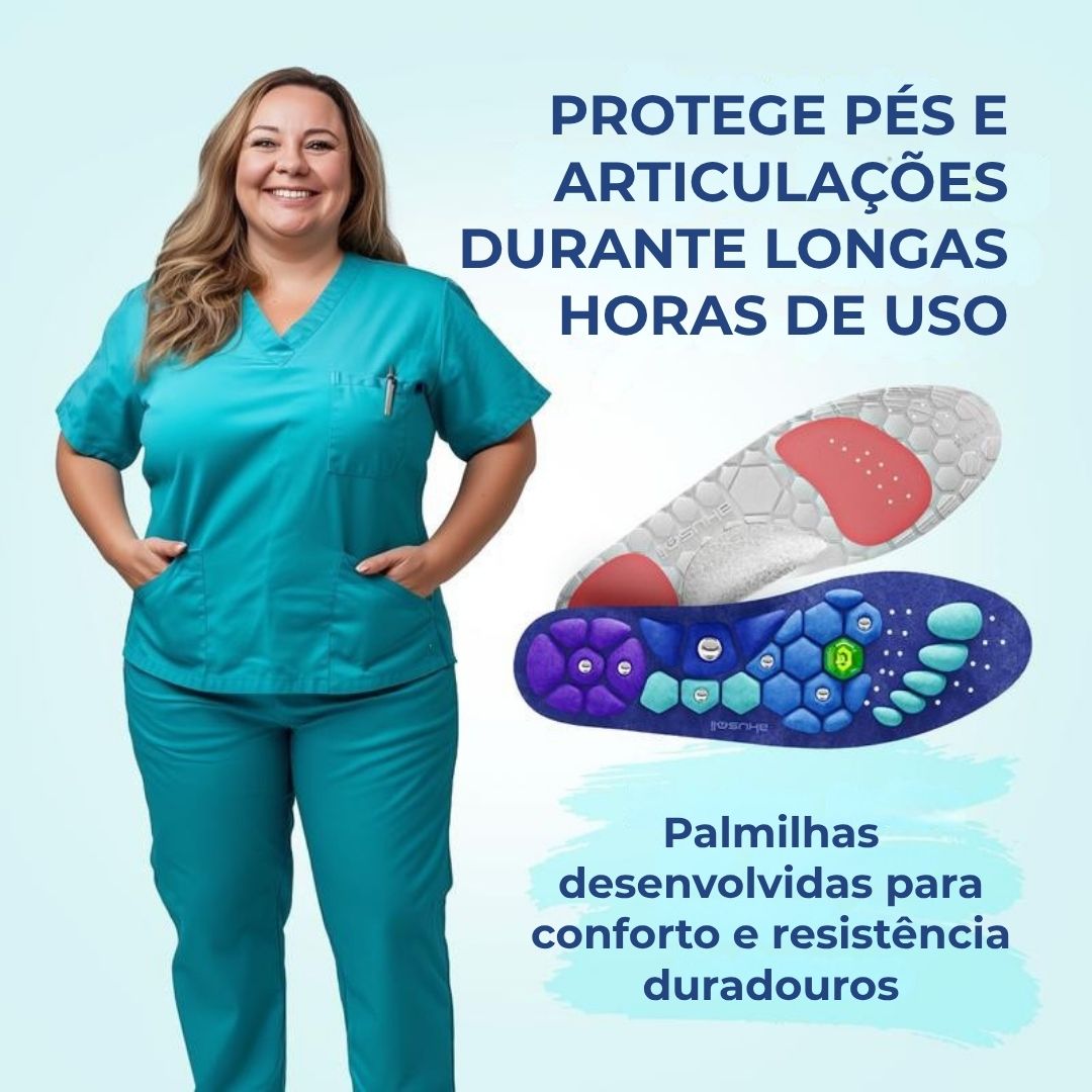 Palmilhas com Absorção de Impacto para Conforto o Dia Todo