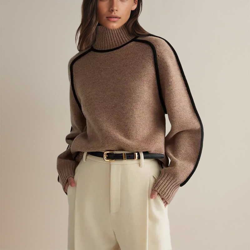 Arabélle – Suéter de Gola Alta Elegante