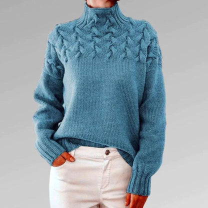 Babette™ | Suéter de Tricô Aconchegante com Gola Alta