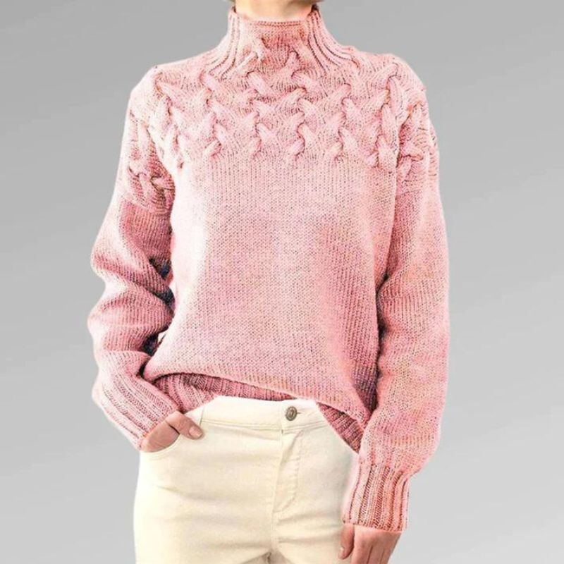 Babette™ | Suéter de Tricô Aconchegante com Gola Alta