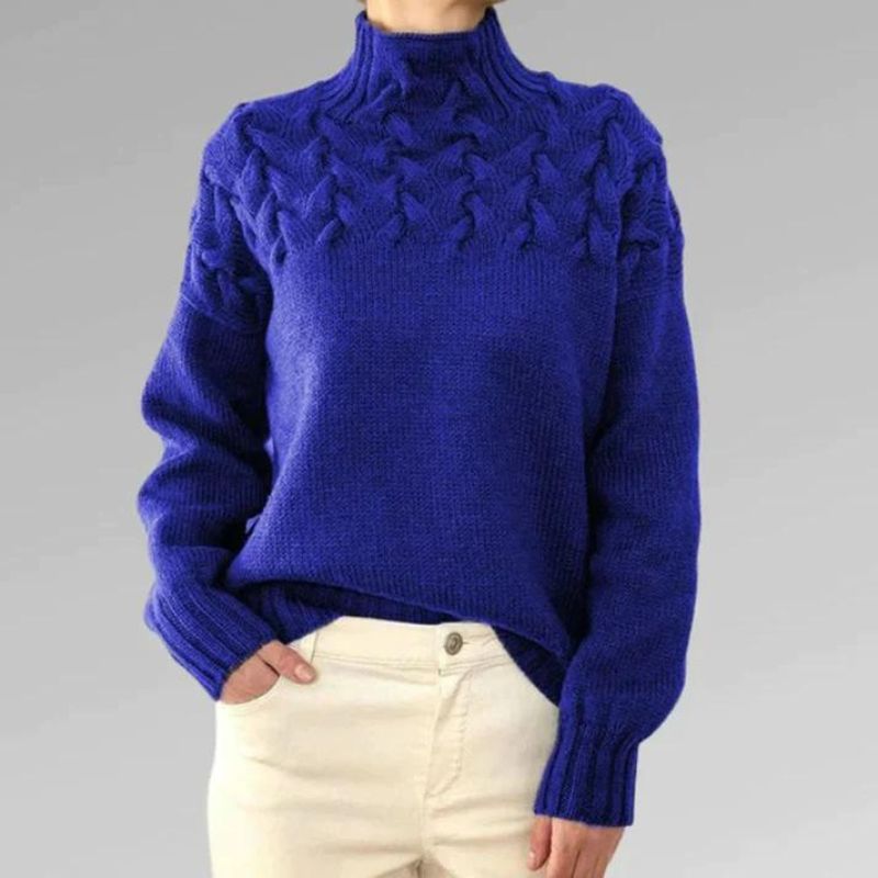 Babette™ | Suéter de Tricô Aconchegante com Gola Alta