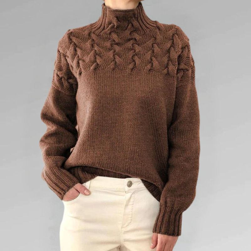 Babette™ | Suéter de Tricô Aconchegante com Gola Alta
