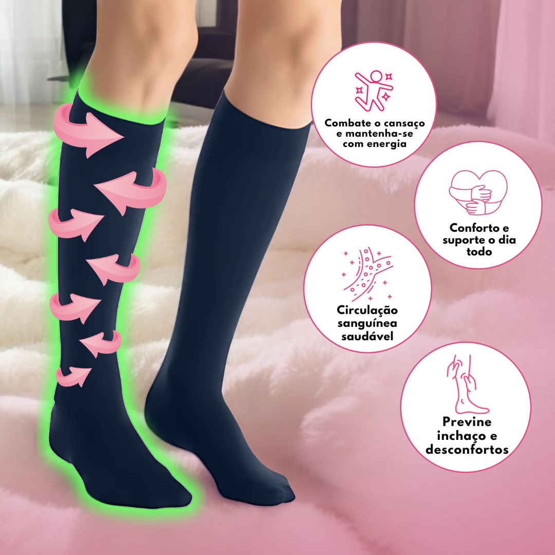 Conforti™ Meias de compressão largas avançadas para uso diário e conforto