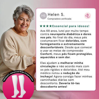 Conforti™ Meias de compressão largas avançadas para uso diário e conforto